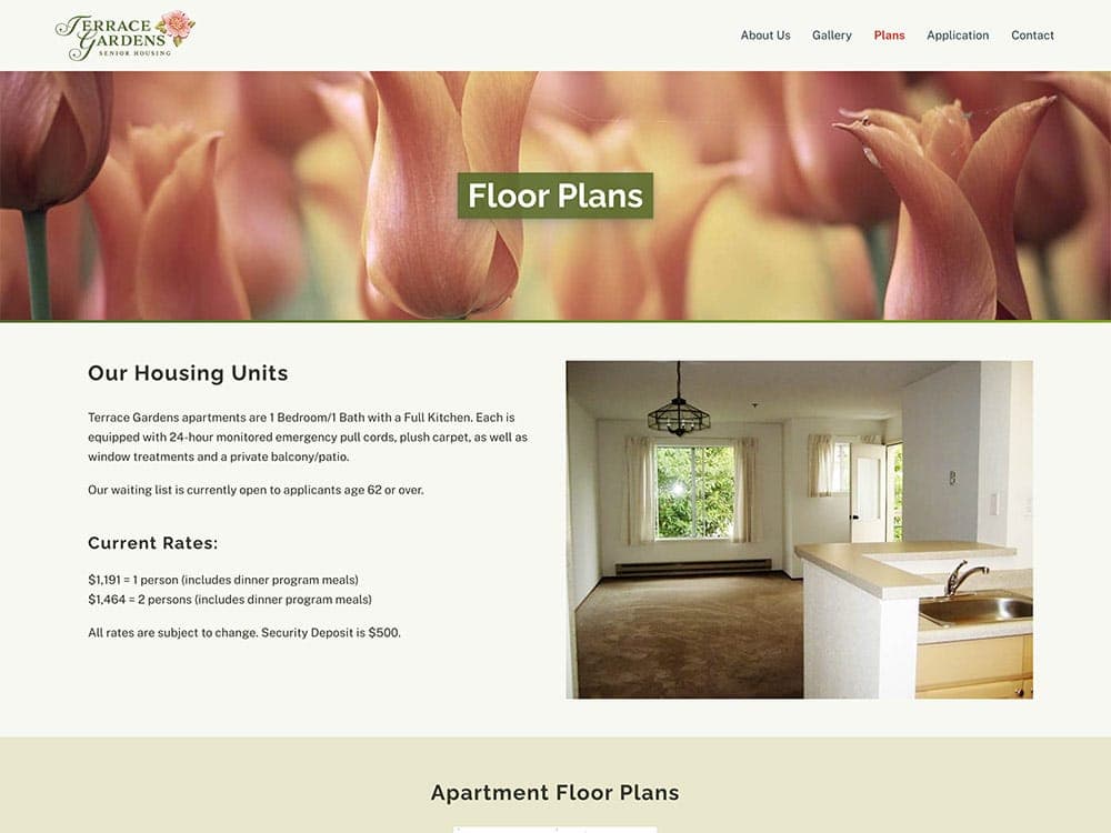 Terrace Gardens Floor Plans Page