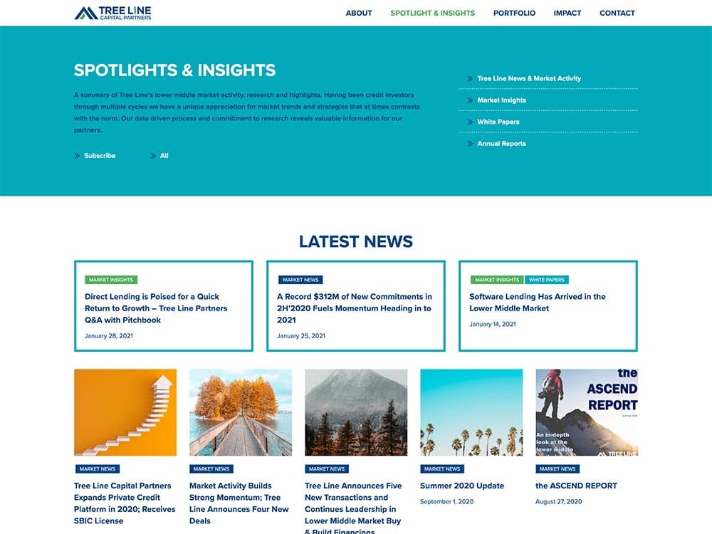 Tree Line Capital Partners Homepage 2