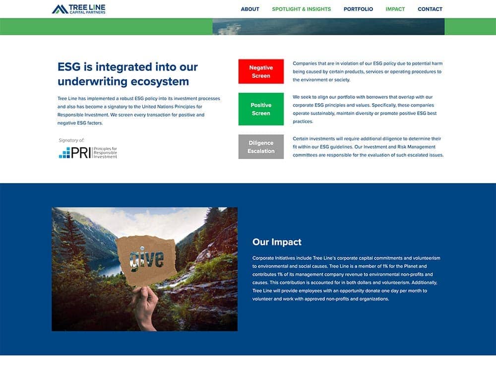 Tree Line Capital Partners Impact Page