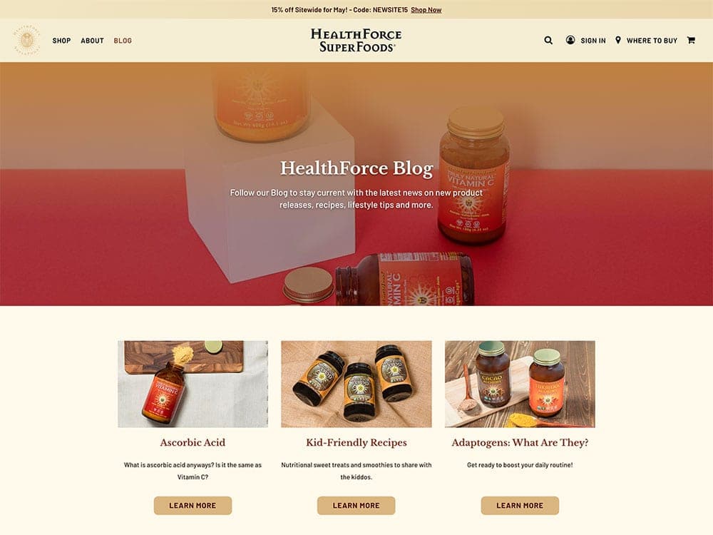 HealthForce SuperFoods Blog Page
