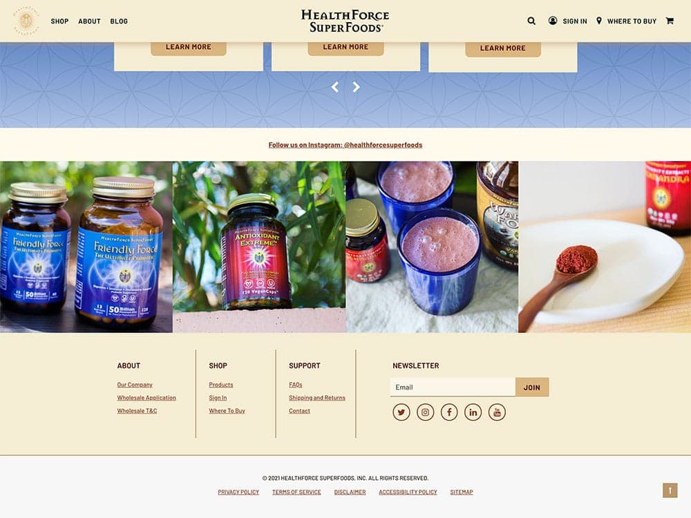 HealthForce SuperFoods Footer
