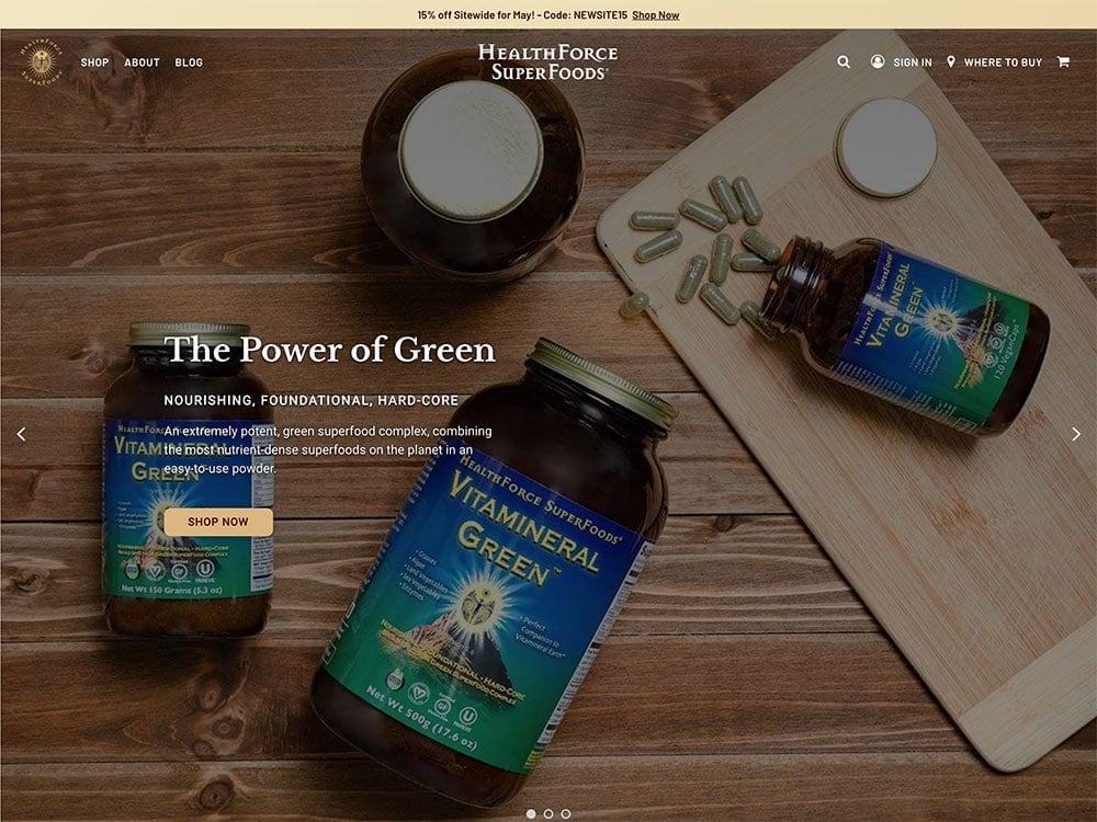 HealthForce SuperFoods Homepage 1