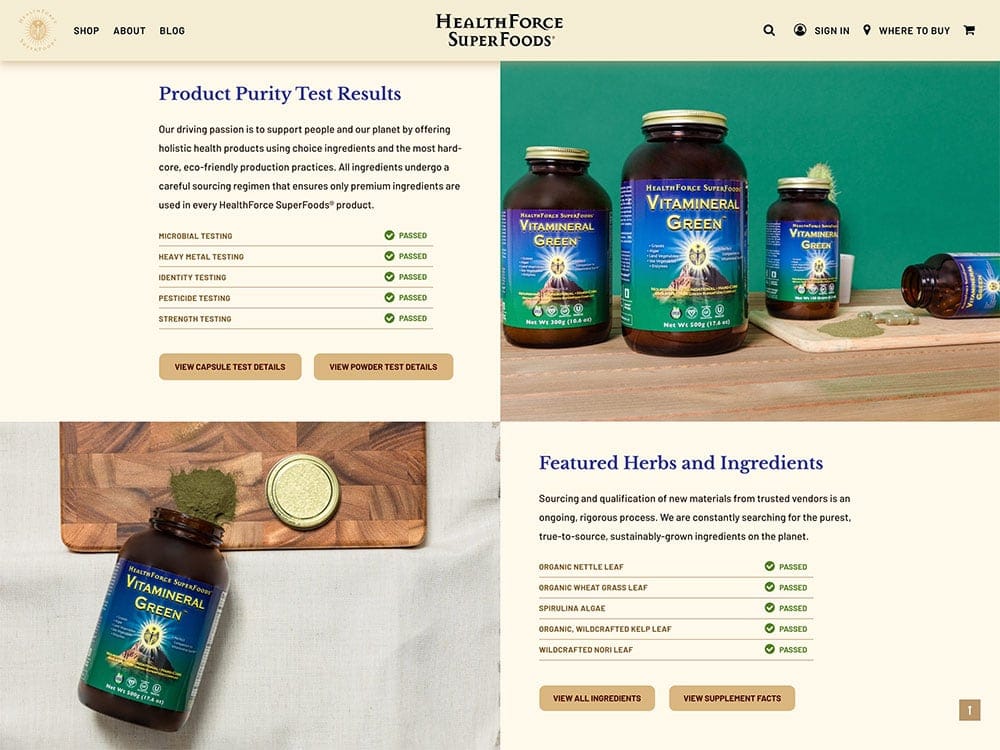 HealthForce SuperFoods Single Product Page 3