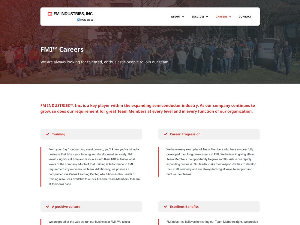 FM INDUSTRIES Careers Page