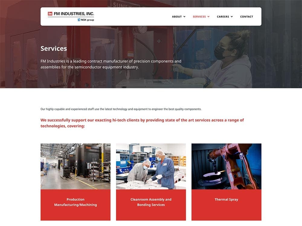 FM INDUSTRIES Services Page