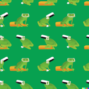 DALL·E 2022 08 11 11.19.20 razor frog computer wallpaper repeating