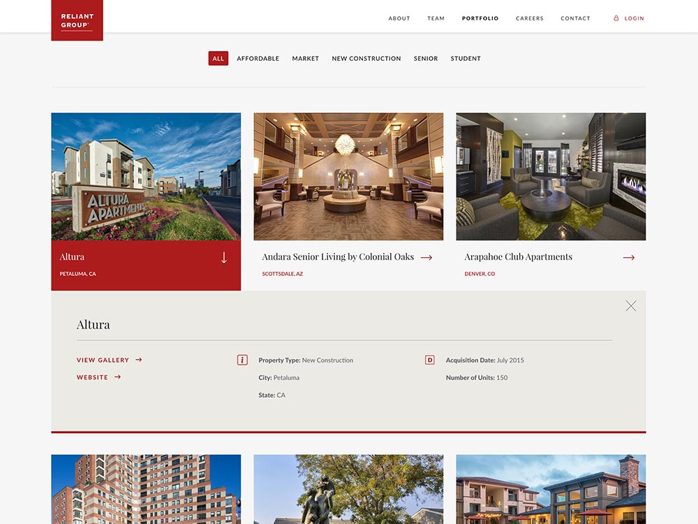 Reliant Group Featured Properties Page