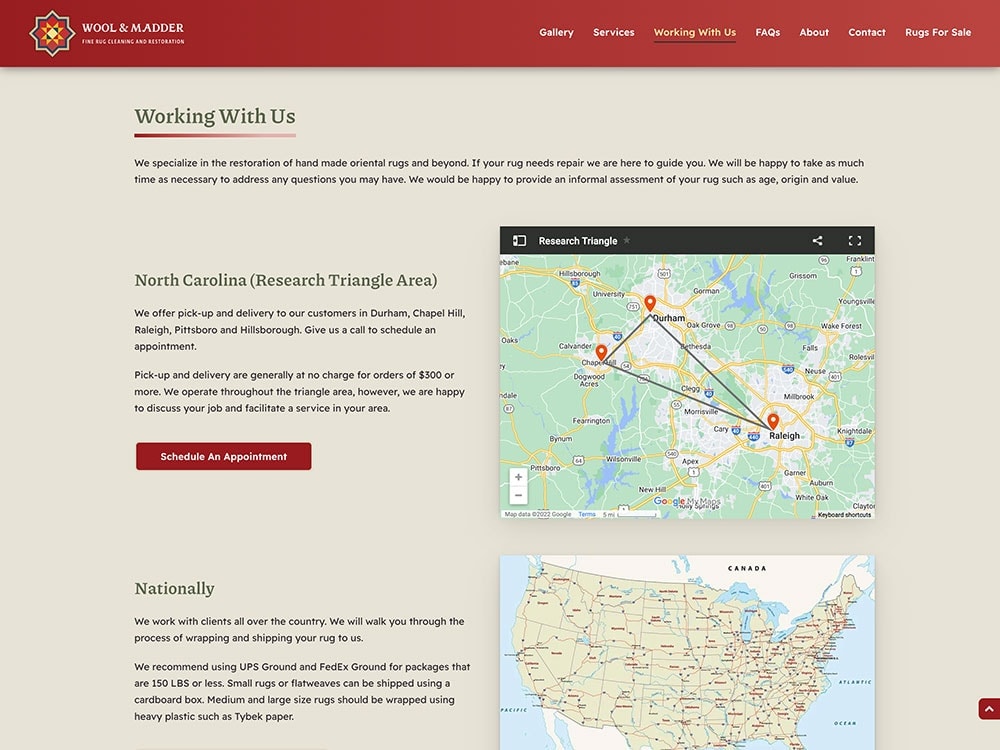 Wool and Madder Homepage Working With Us