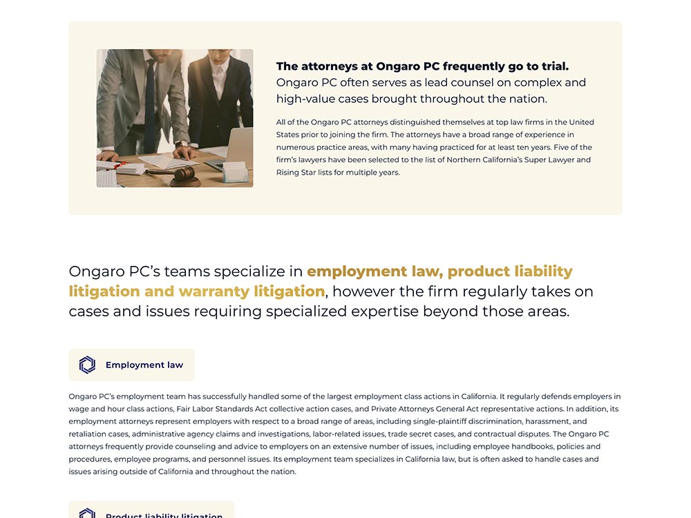 Ongaro PC About Page