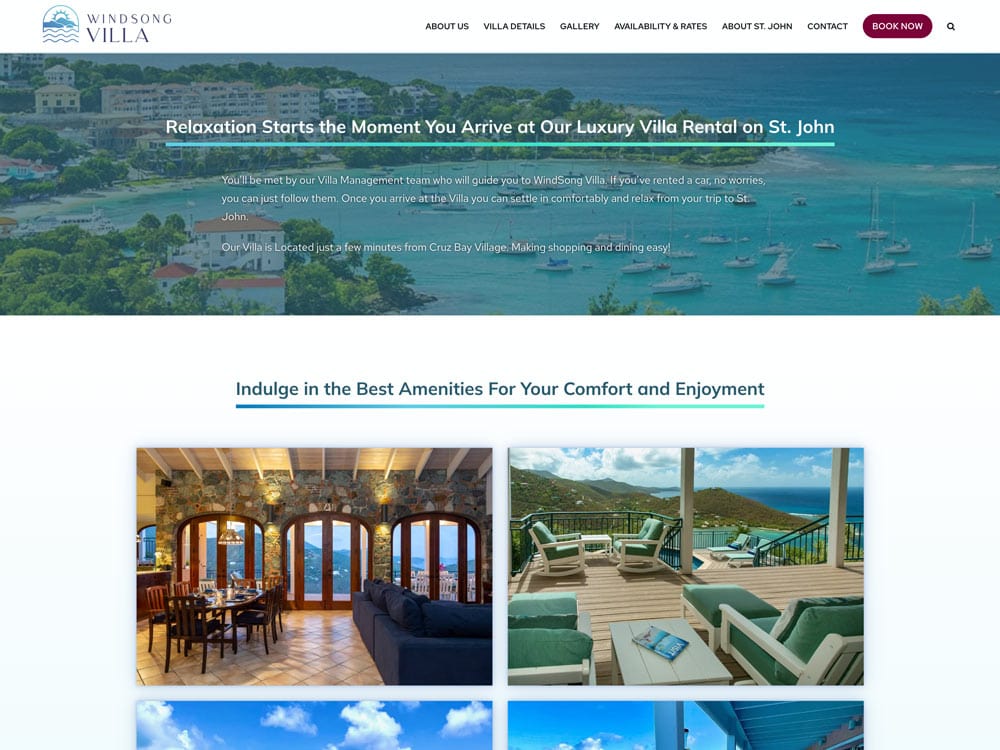 WindSong Villa Homepage 2