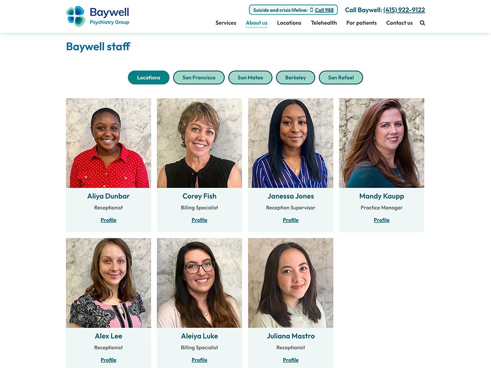 Baywell About Page Staff