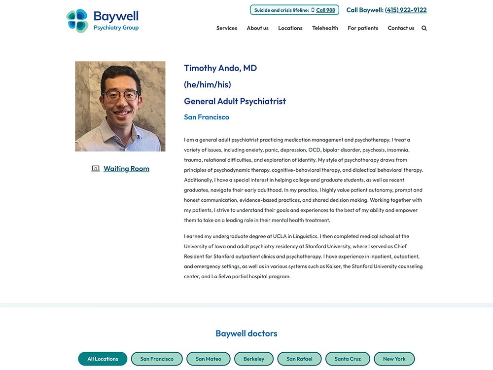 Baywell Team Member Profile Page