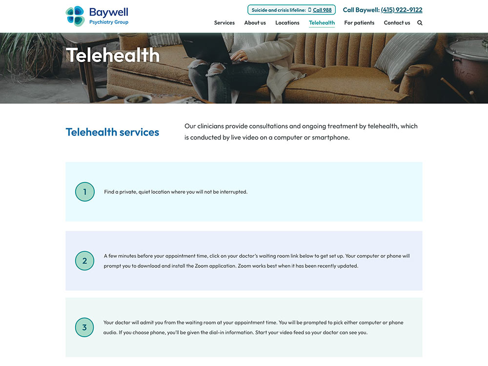Baywell Telehealth Page