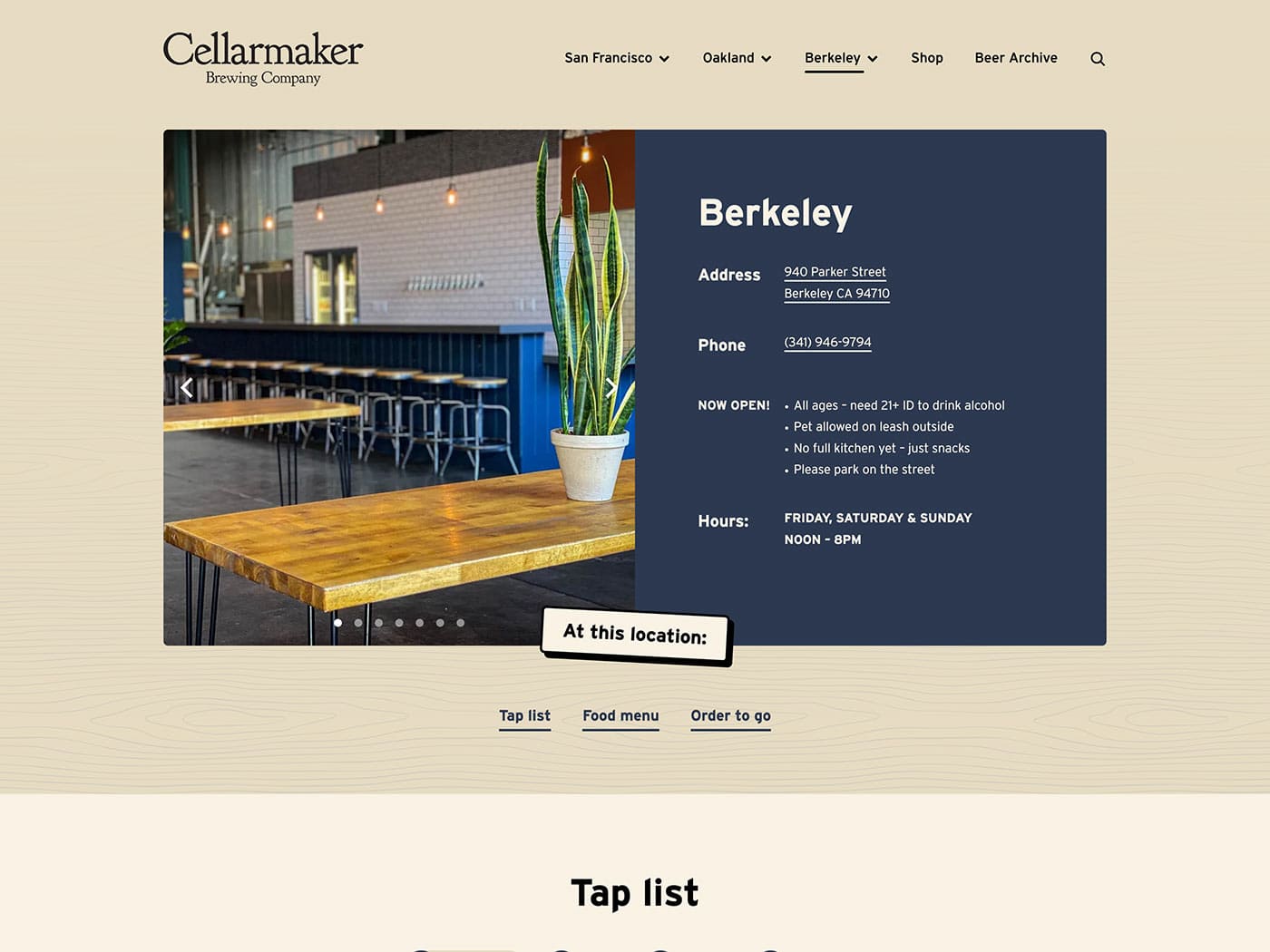 Cellarmaker Berkeley Location Page