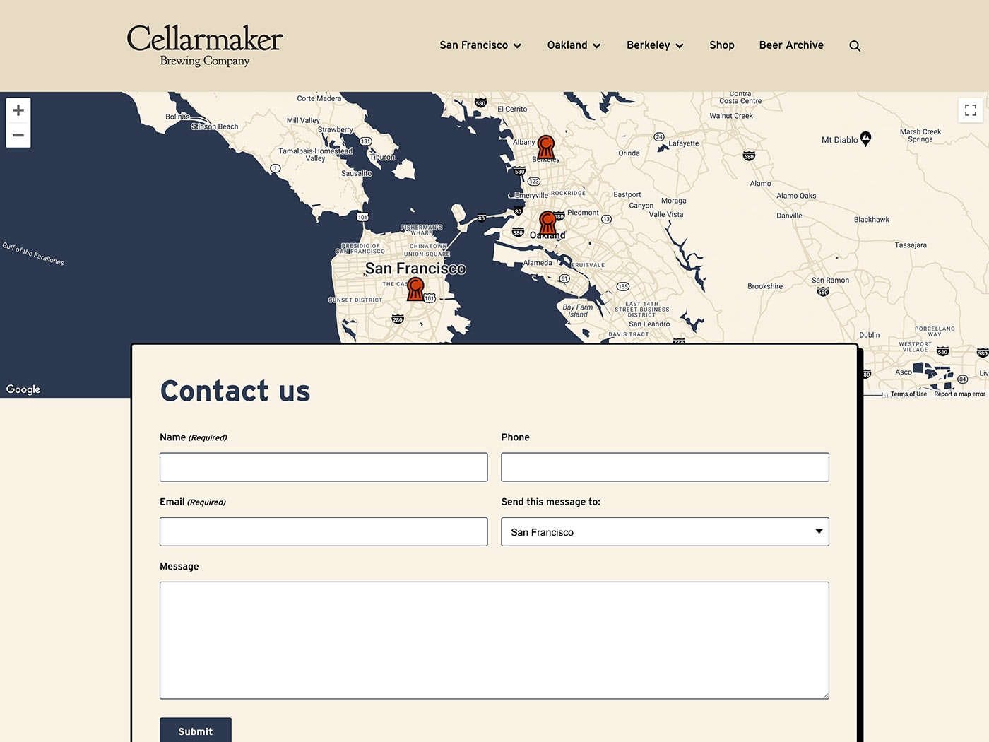 Cellarmaker Contact Page