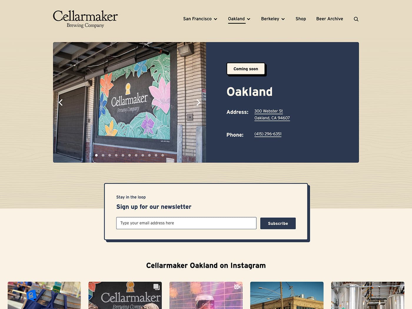 Cellarmaker Oakland Location Page