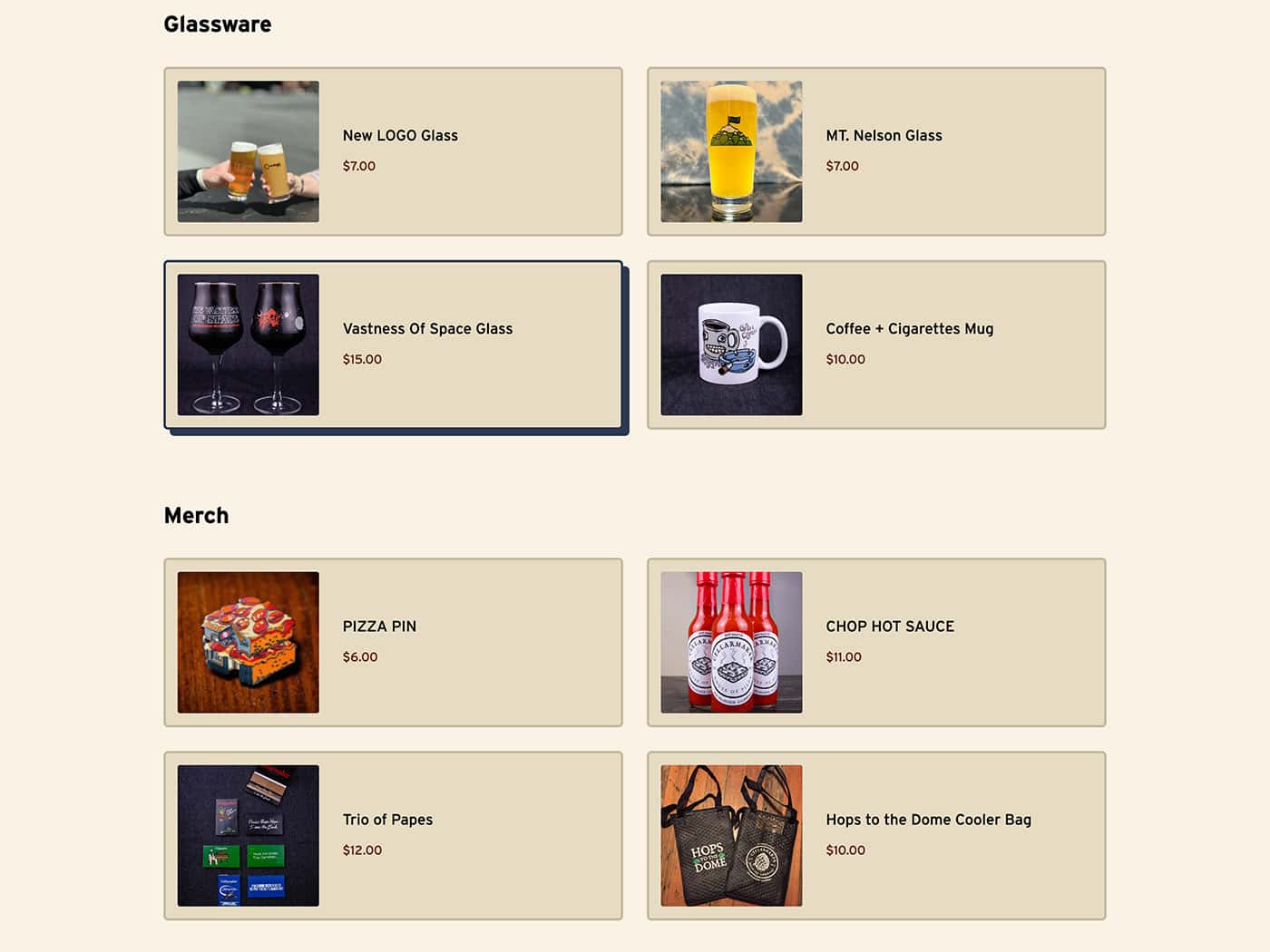 Cellarmaker Shop Page Merch