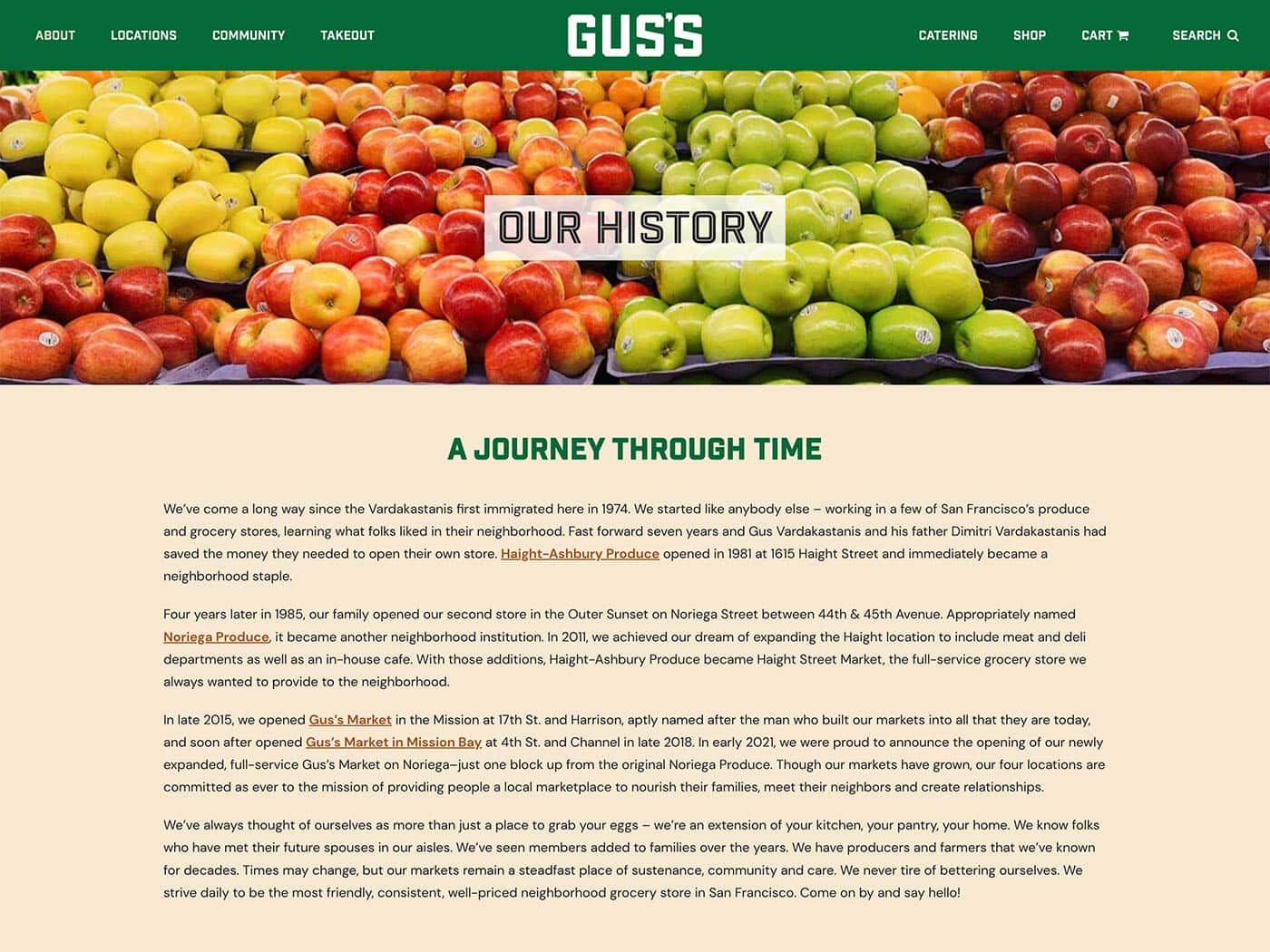 Gus's Community Market Our History Page