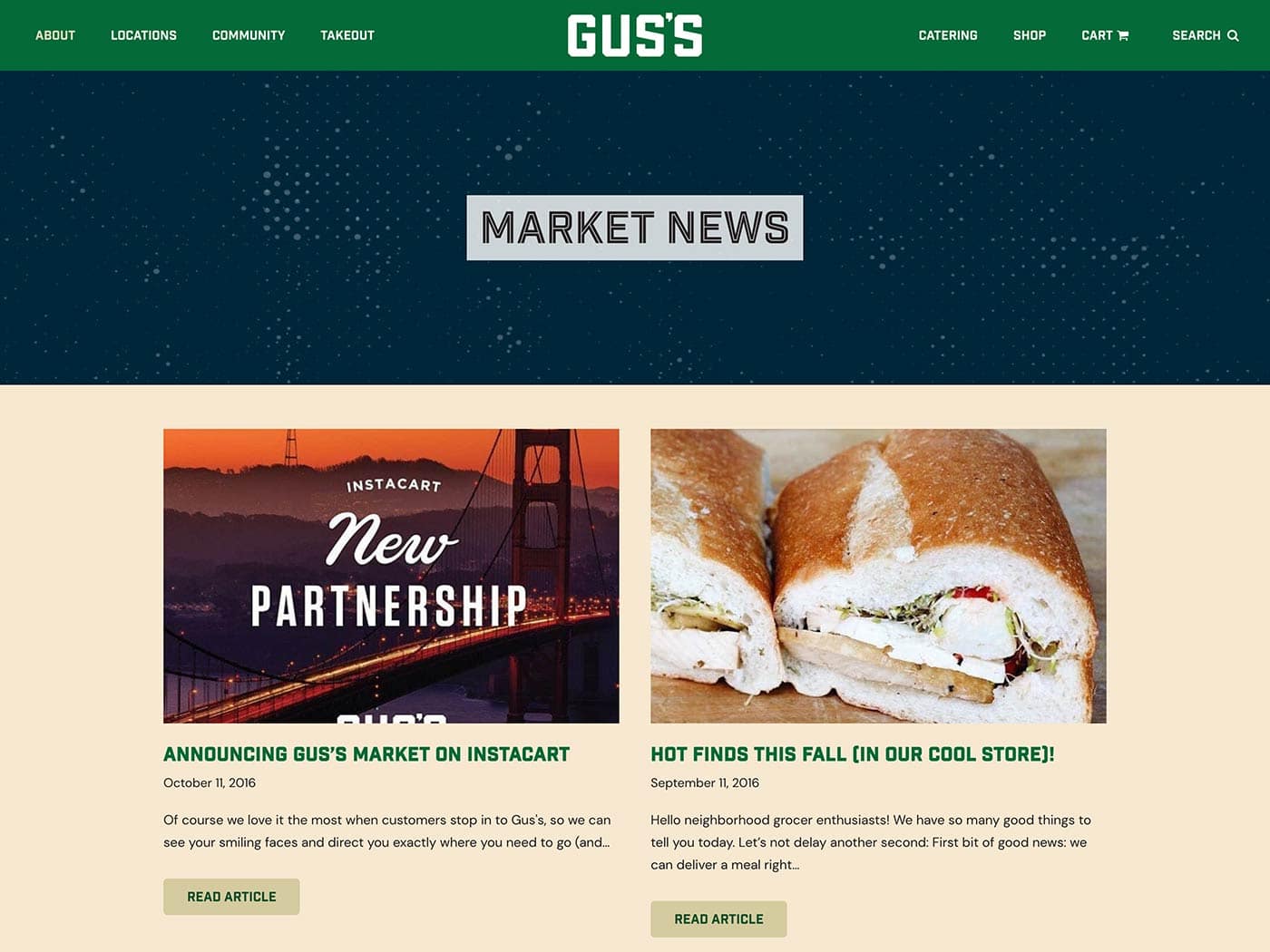 Gus's Community Market Market News Page