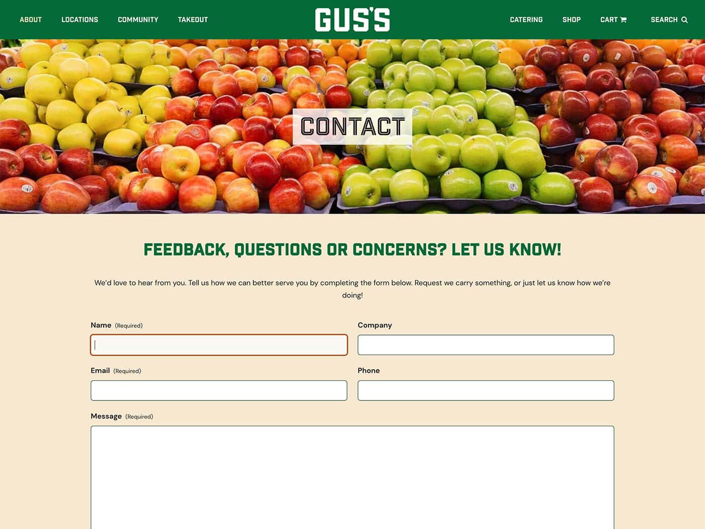 Gus's Community Market Contact Page