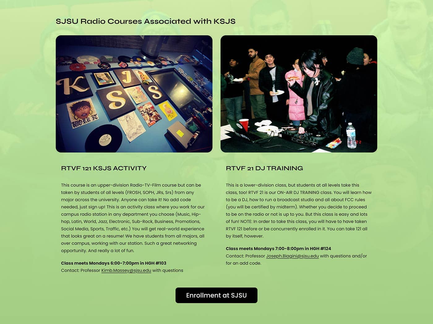 KSJS 90.5 FM Departments Getting Involved Page - Radio Courses