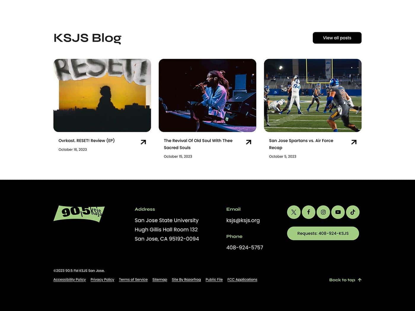 KSJS 90.5 FM Footer