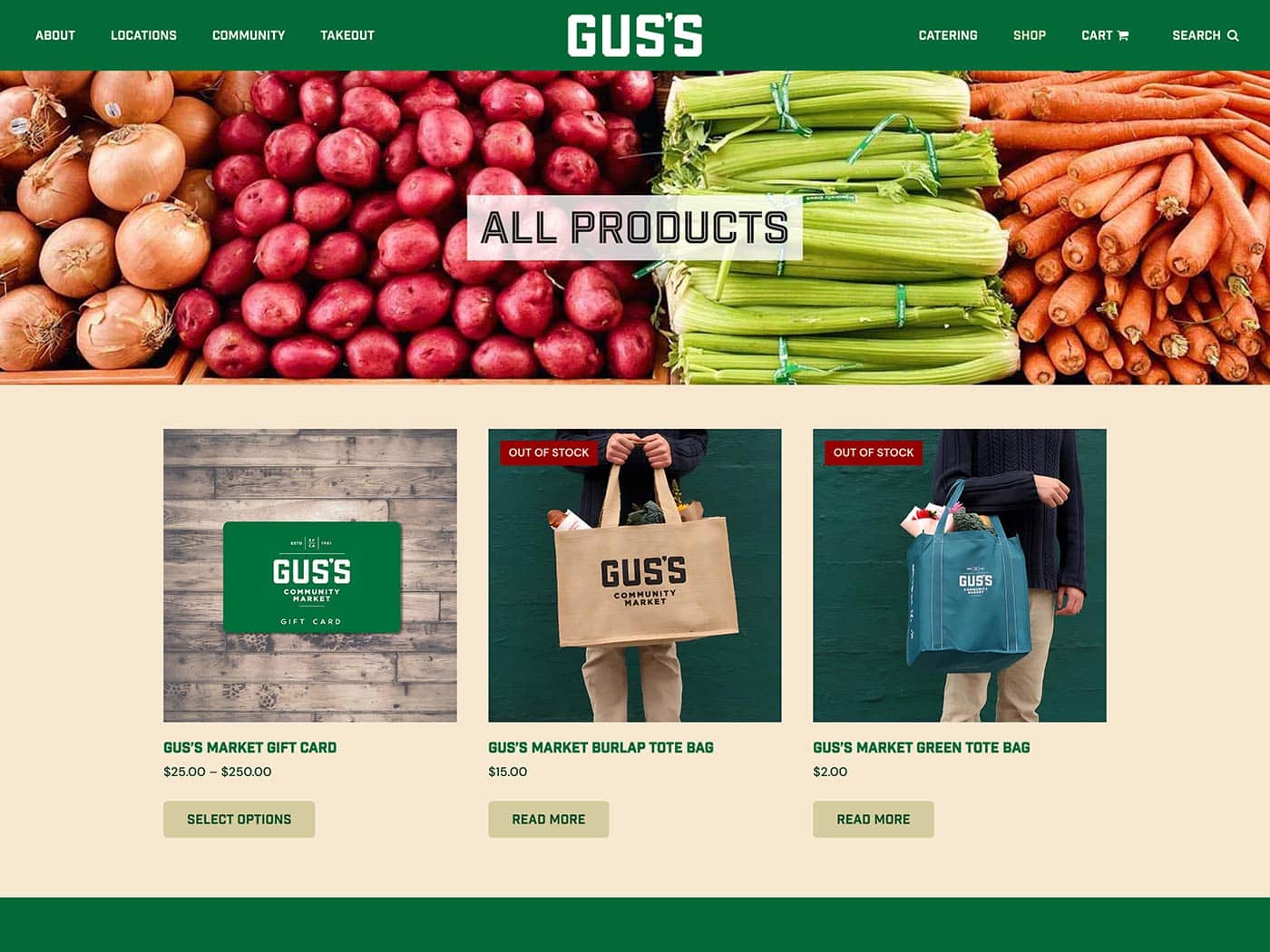 Gus's Community Market Shop Page