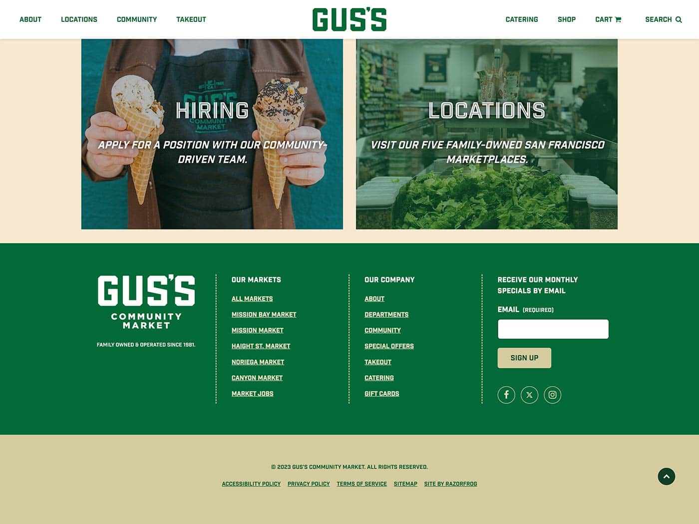 Gus's Community Market Footer