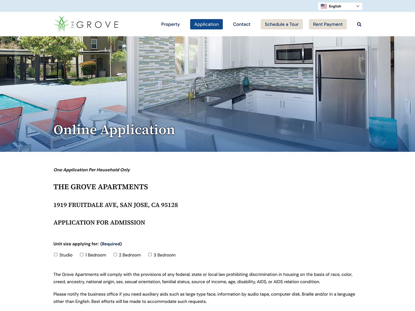 JSCO The Grove Application Page