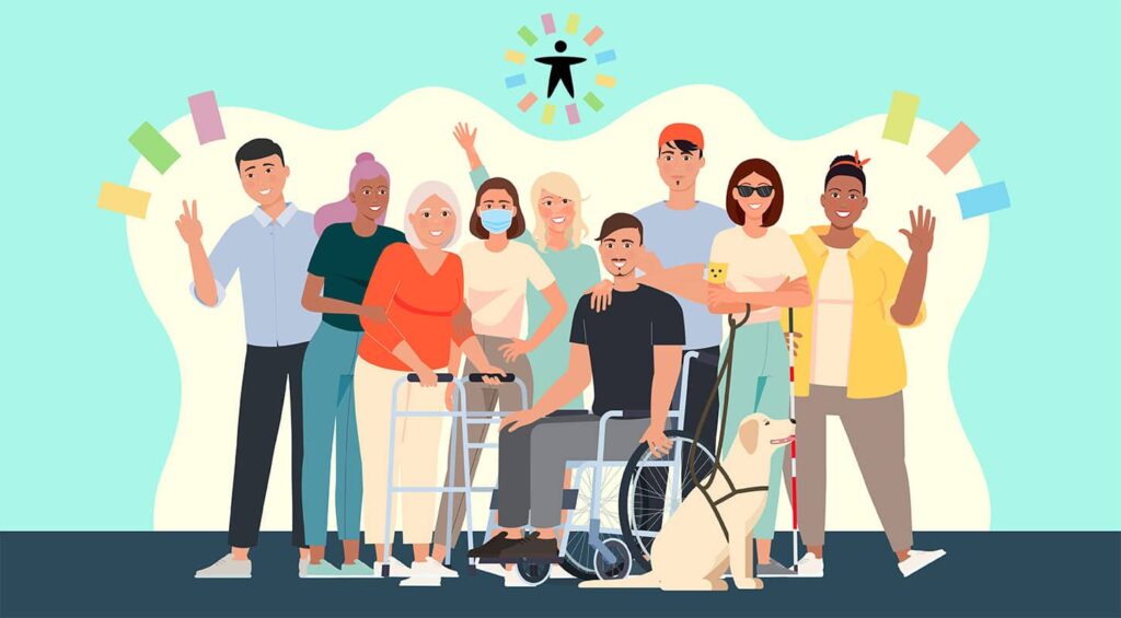 WordPress Accessibility Day 2023 Diverse Group Illustration