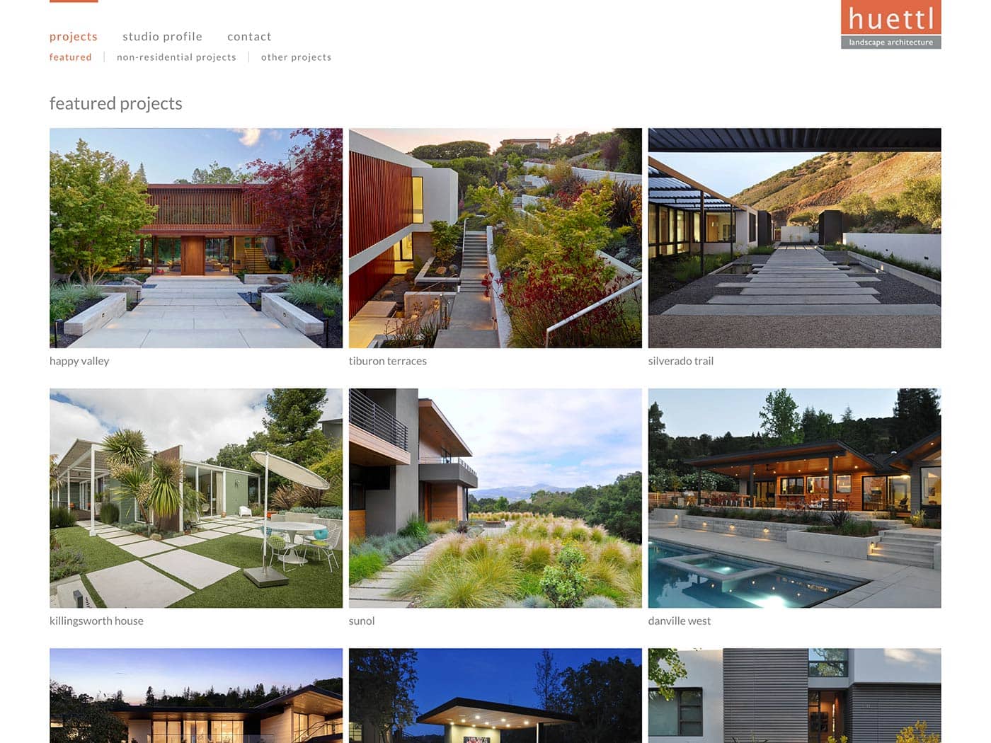Huettl Landscape Architecture Featured Projects Page