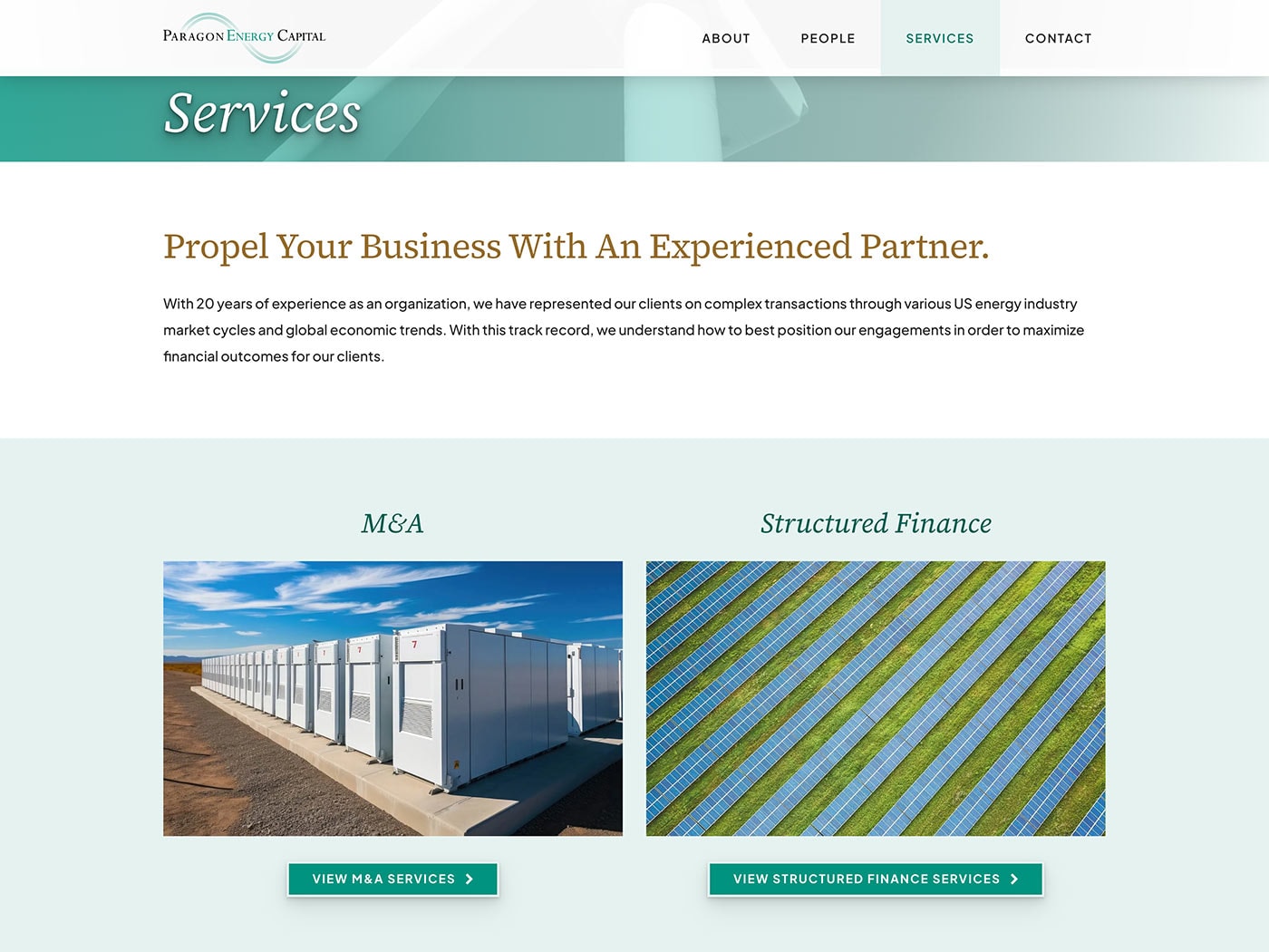 Paragon Energy Capital Services Page
