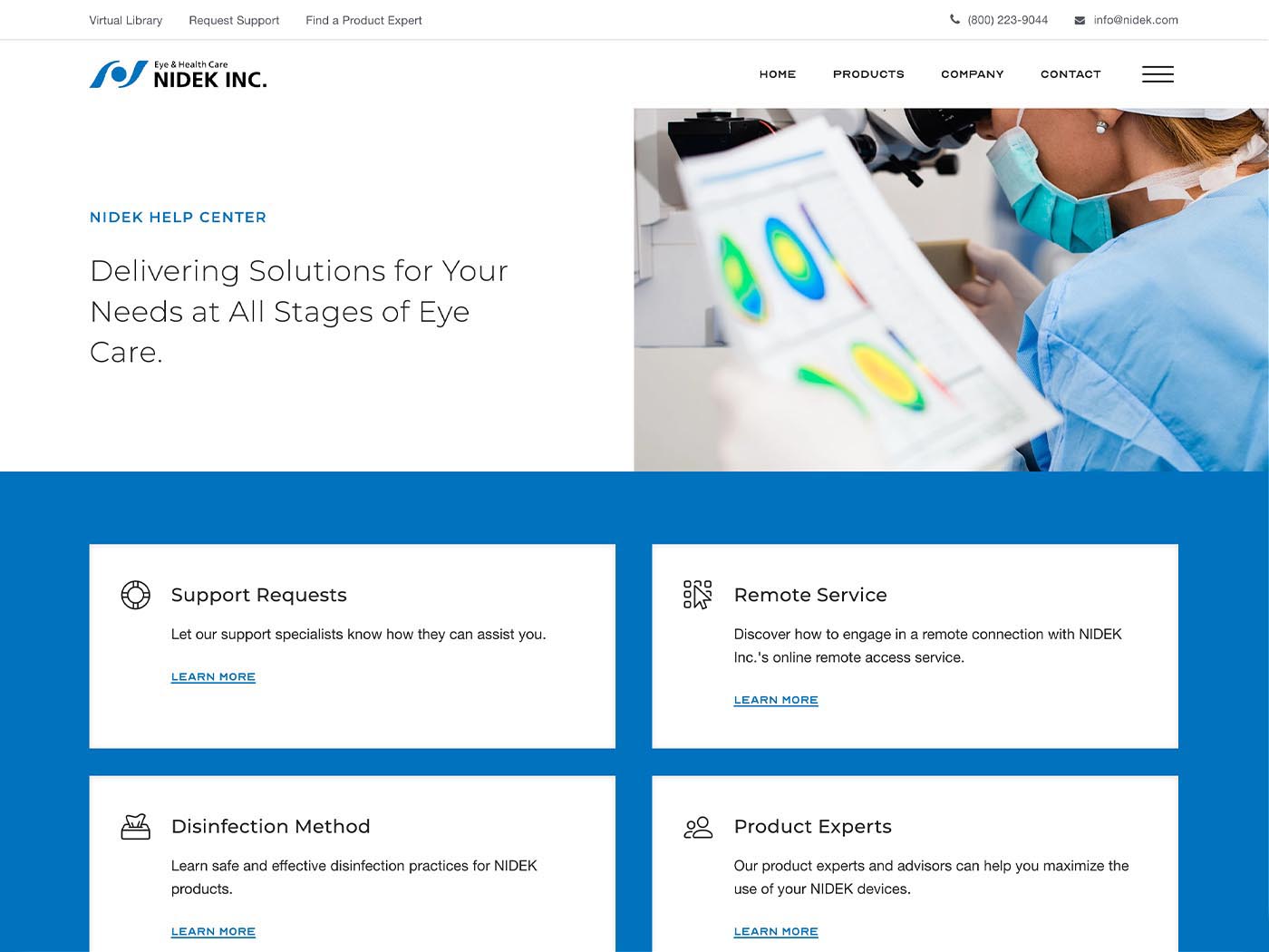 NIDEK USA Help Center Page