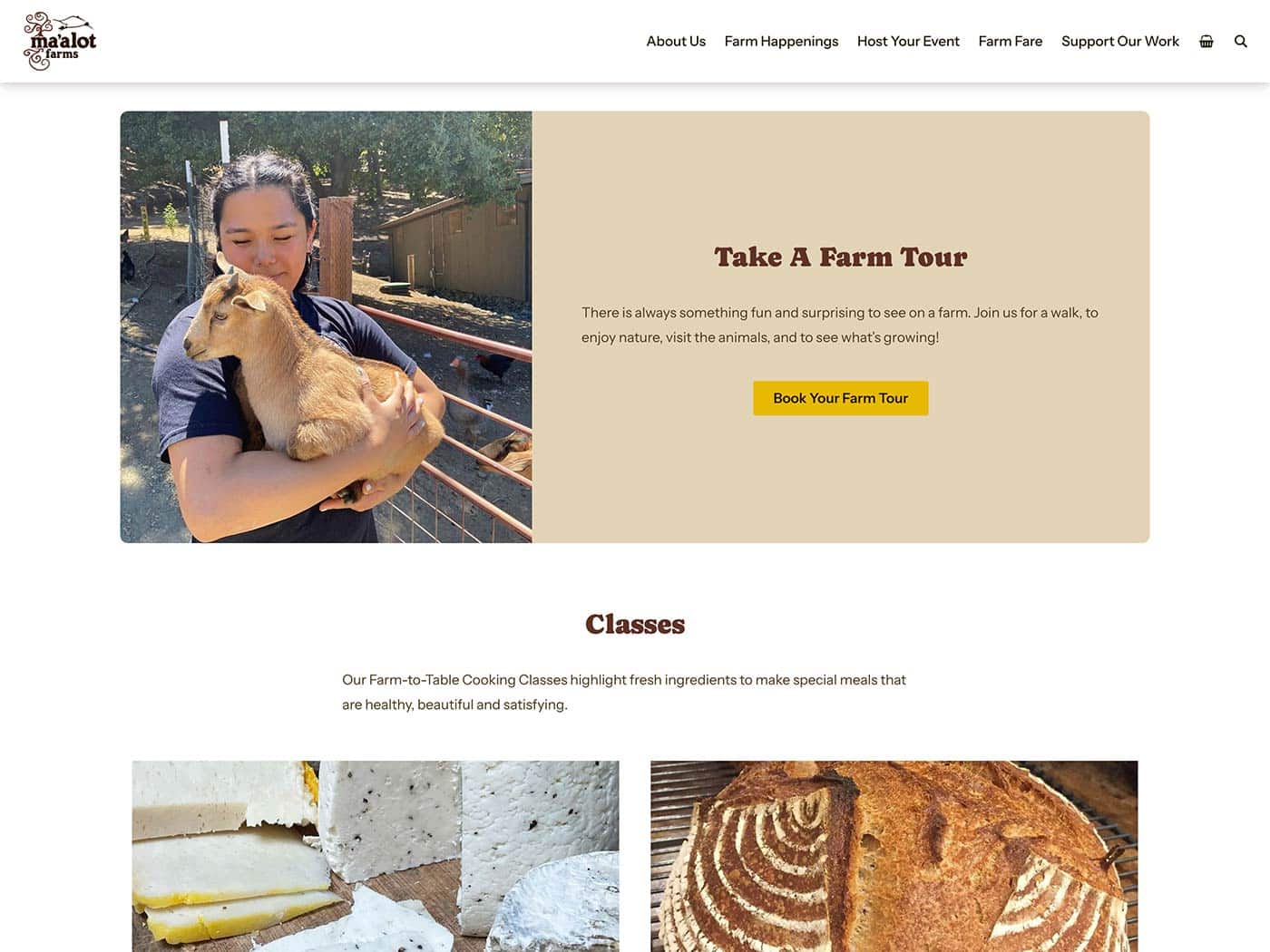 Ma'alot Farms Tours and Classes Page