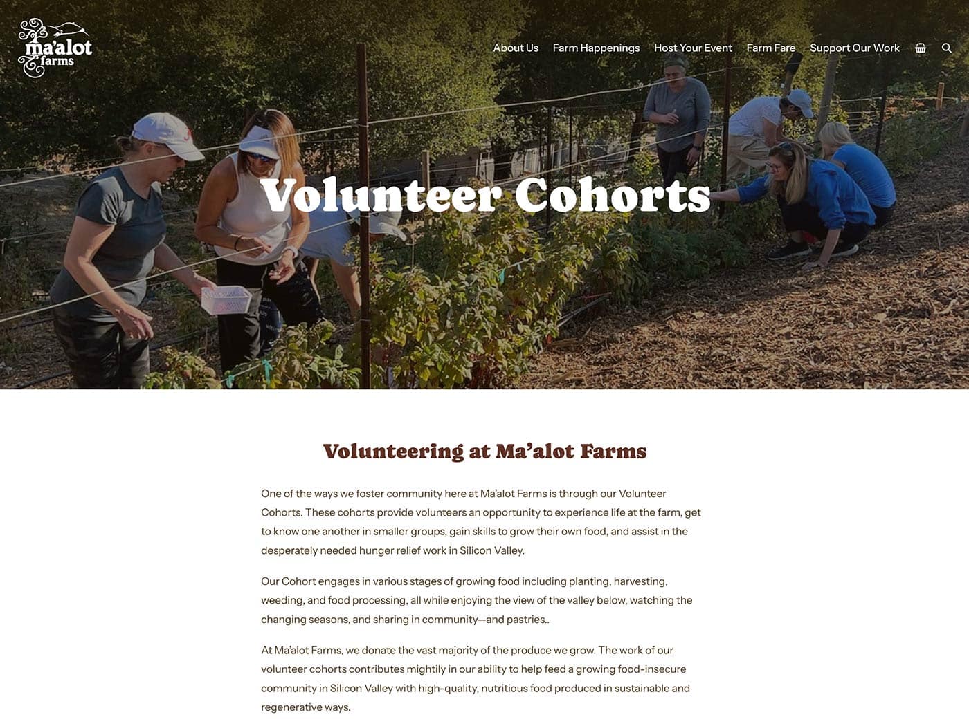 Ma'alot Farms Volunteer Cohorts Page