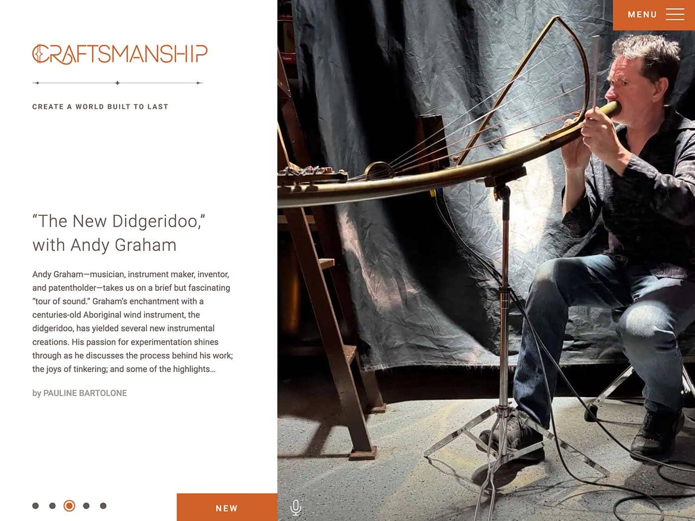 The Craftsmanship Initiative Homepage top section