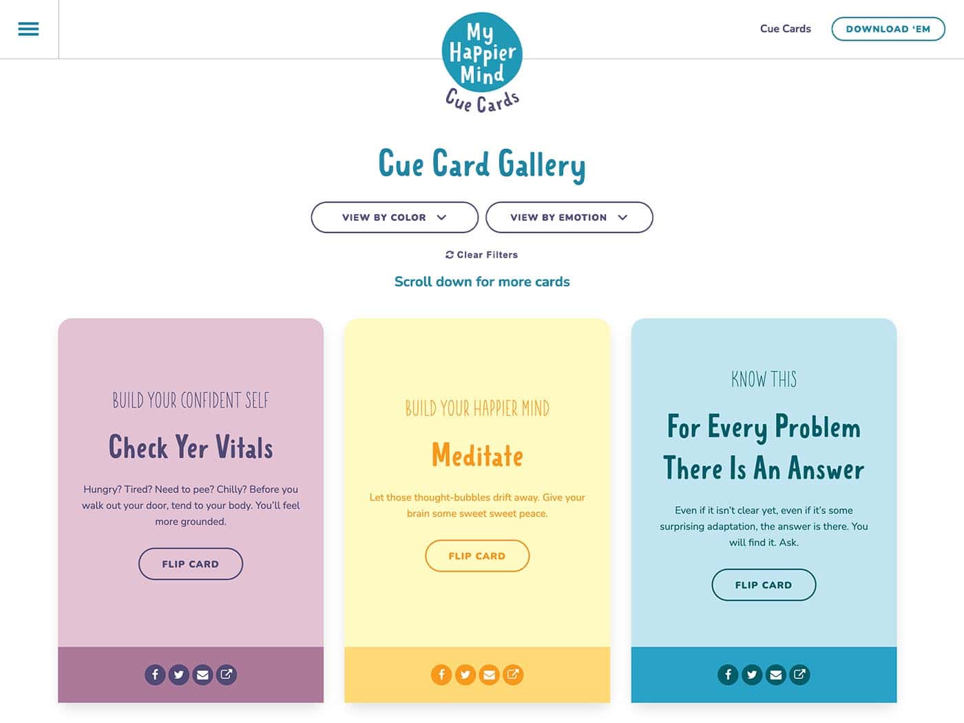 My Happier Mind Cue Cards Gallery Page