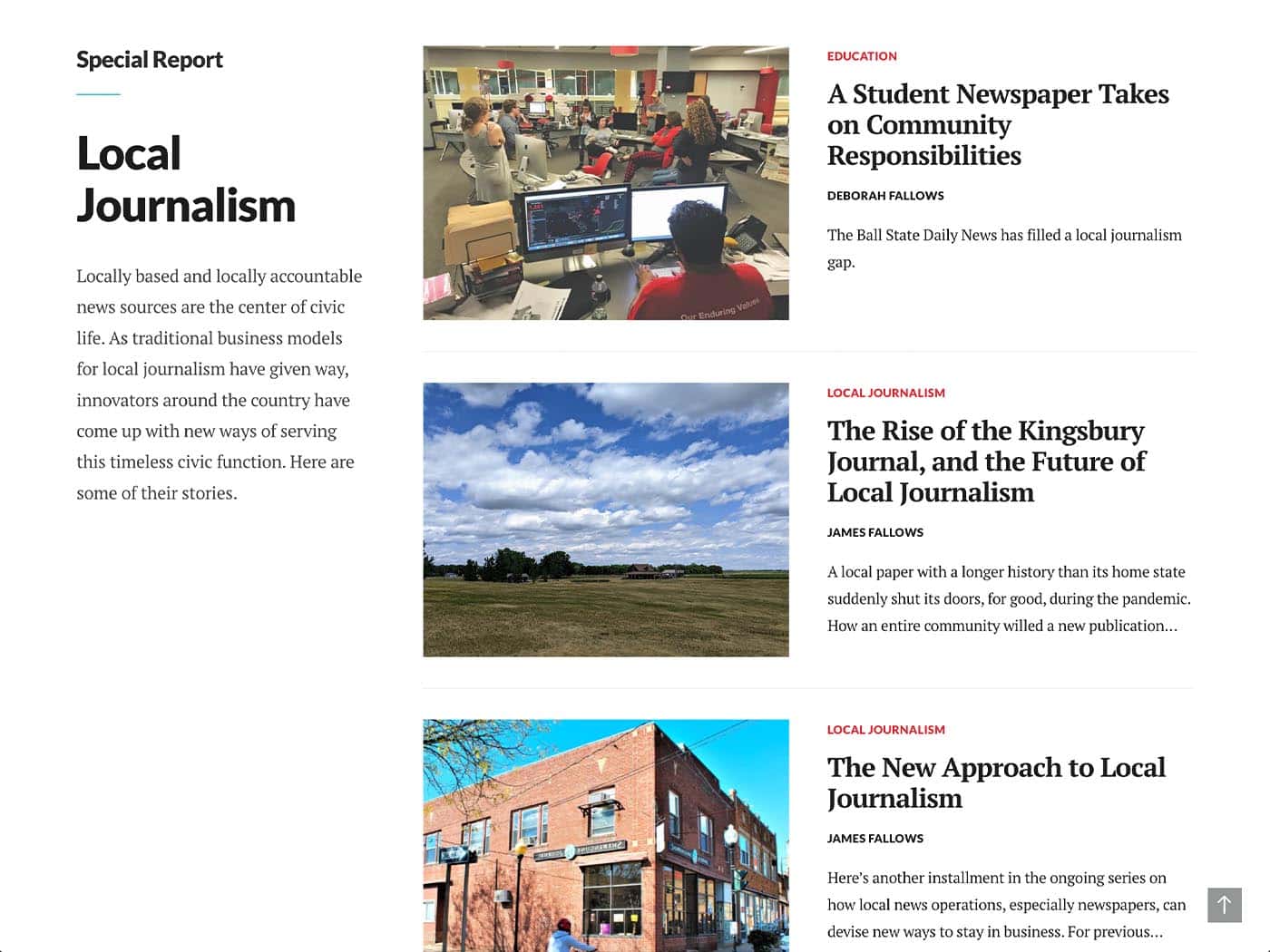 Our Towns Civic Foundation Homepage bottom section