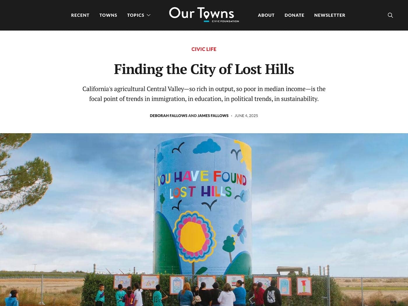 Our Towns Civic Foundation Article Post header