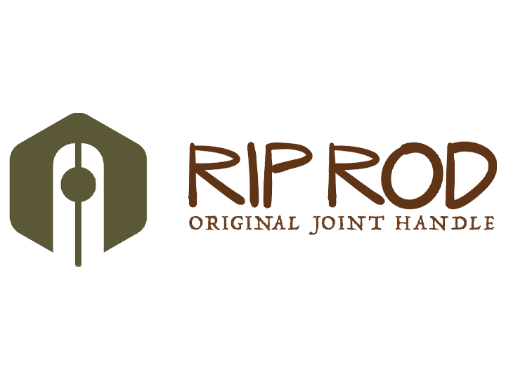 Logo with a stylized green hexagon on the left containing a circular shape and vertical line, and the words "RIPROD ORIGINAL JOINT HANDLES" in brown text on the right.