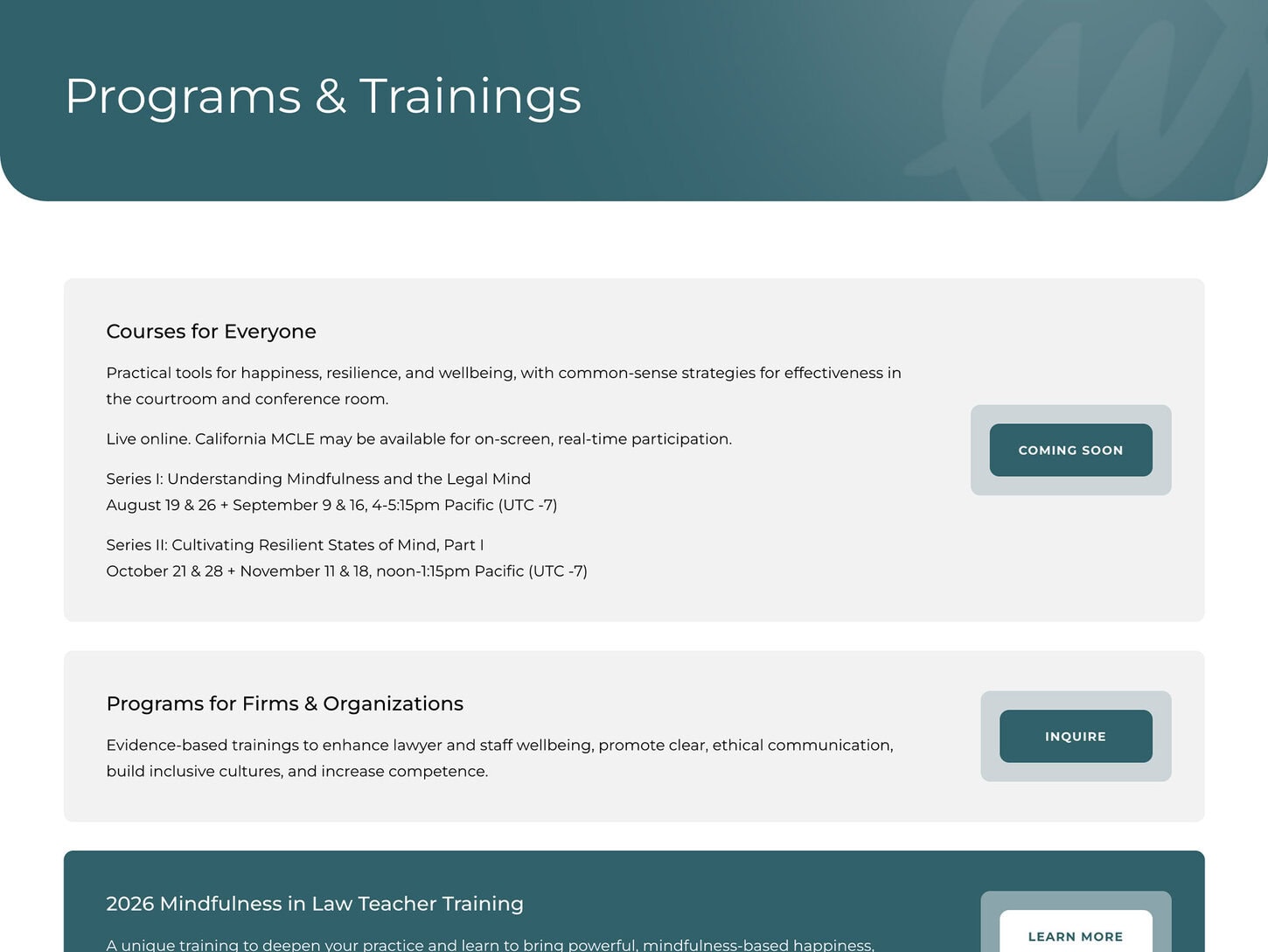 Warrior One Programs & Training
